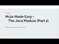 The Mule 4 Java Module Part 2