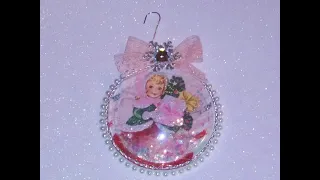 DIY~Sweet & Simple Vintage Girl Shaker Christmas Ornament! Use Your Cut-Aparts!