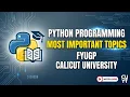 Python programming Most important Sureshot Questions Bca bsc Calicut Universersity 4th sem