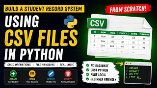 Build a Student Management System in Python CSV - Part 1 Setup Create Read
