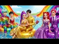 Lagu Golden Family Vs Sweet Rainbow Vs Sapphire Super Mega Water Park Build Challenge | KPOP Demon Hunter