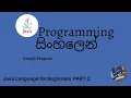 Java Programming in sinhala part 2 - Sample Program