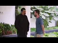 Steven Seagal shoves Jack Whitehall into a pond