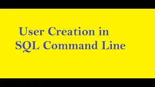 How to create user in SQL command line