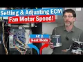 How To Set Adjust The ECM Fan Motor Speed on a Gas Furnace for Heat and AC to the Correct CFM