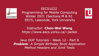 EECS1022 W21 - Java Tutorials