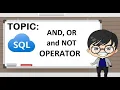 SQL AND OR and NOT Operators Tagalog