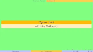 Square Root Math sqrt Java Programming Program 40