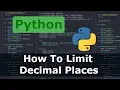 Python - How To Limit Decimal Places