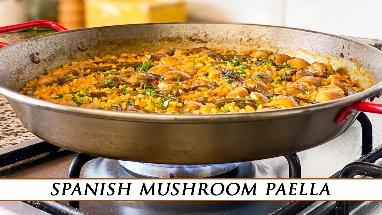 Spanish Mushroom Paella   The Meatiest Vegetable Paella