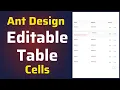 Ant Design Editable Table Cells Validate and Edit Data within Table Cells ReactJS Tutorial