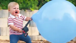 Hilarious Baby vs Big Balloon - Cute Balloon Baby Pop fails for the first time part 2 | Gods Laugh