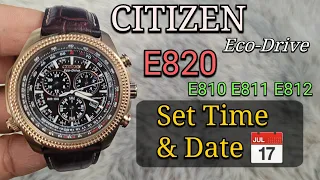 Citizen Eco-Drive E820 Set Time Date Easiest Tutorial Works for E810 E811 E812 Modules