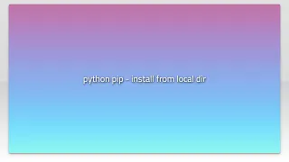 python pip - install from local dir