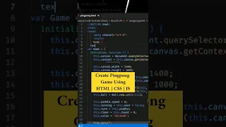 Create Ping pong Game Using HTML CSS JS