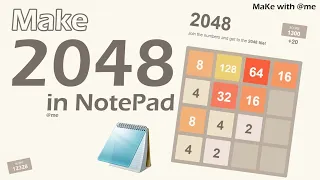How to create your own 2048 game in Notepad