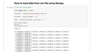 How to load data from csv file using Numpy Jupyter Notebook Python Data Science for beginners