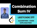 Combination Sum IV Dynamic Programming LeetCode Solution 377