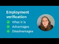 Employment Verification What It Shows Pros and Cons