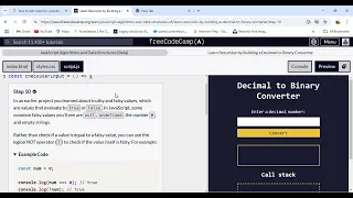 Learn Recursion by Building a Decimal to Binary Converter Step 10 freeCodeCamp org