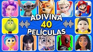 Adivina 40 PELÍCULAS Por La CANCIÓN😀🎶Guerreras K-Pop😍Stitch💙Zootopia💚Netflix❤️Adivina La Película❤️
