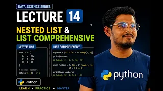 Python Nested List List Comprehension Data science series Lecture 14