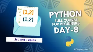 Lists and Tuples in Python Episode 8 Python Full Course for Beginners