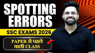 Spotting Errors | Trending Questions | English For SSC CGL, CHSL, CPO, STENO, CDS | Tarun Grover