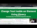 Change Text Inside an Element Using jQuery jQuery freeCodeCamp Tutorial