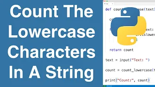 Count The Lowercase Characters In A String Python Example