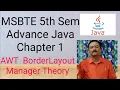 Layout Managers in java Border Layout Theory Advance Java 5th sem MSBTE awt