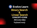 Linear Search And Binary Search with Animation Code Explanation Searching Algorithms In 7 Min