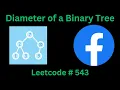 DIAMETER OF A BINARY TREE LEETCODE 543 PYTHON DFS SOLUTION