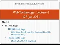 Web Technology - HTML