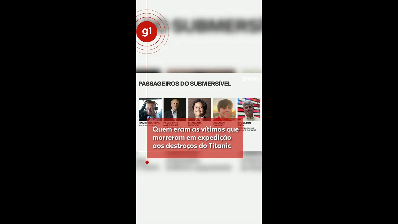 Quem eram as vítimas que morreram no submarino que implodiu em ida aos destroços do #Titanic | g1