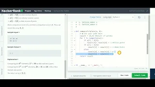 compareTriplets with Python HackerRank