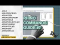 Helpful Rhino Commands Guide 7 Area AreaCentroid ArrayCrv ArrayCrvOnSrf ArrayHole ArraySrf