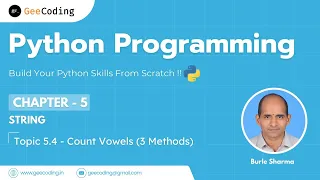 5 4 - Count Vowels in a String 3 Methods Python Programming