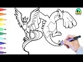 Pokemon Coloring Pages Lugia and Articuno colouring book fun