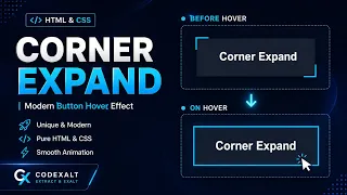 Corner Expand Button Hover Effect using HTML CSS Modern Button Animation