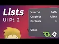 Options List Settings Menu GameMaker Studio 2 UI Series Part 2