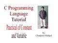 C Programming Language Tutorial 7 Practical of Constants and variables