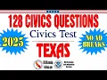 128 Civics Questions for US Citizenship Test 2025 Texas