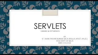 Servlet Generic Servlet Http Servlet Servlet Life Cycle