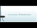 Constructor Destructor in python