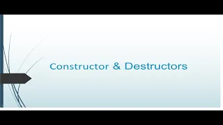 Constructor Destructor in python