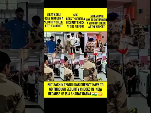 Sachin Tendulkar Doesn’t Have ToGo Through Security Checks In IndiaBecause He Is A Bharat Ratna 🇮🇳😳