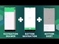 Navigation Drawer Bottom Navigation Bottom Sheet in Jetpack Compose Android Studio