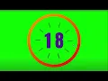 37 seconds countdown timer with number display with Alarm Greenscreen copyright free
