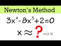 How to use Newton s Method to solve an equation on an interval Calculus 1 tutorial